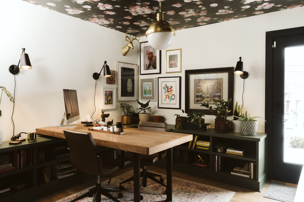 modern custom home office wallpaper ceiling