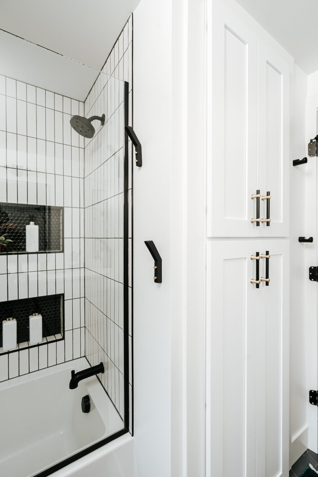 Modern Black & White Kids Bathroom Remodel | Clark+Aldine MI